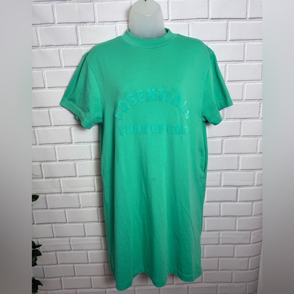 Fear of God Essentials Oversized Green T-Shirt Dress/size 8 - Picture 3 of 12